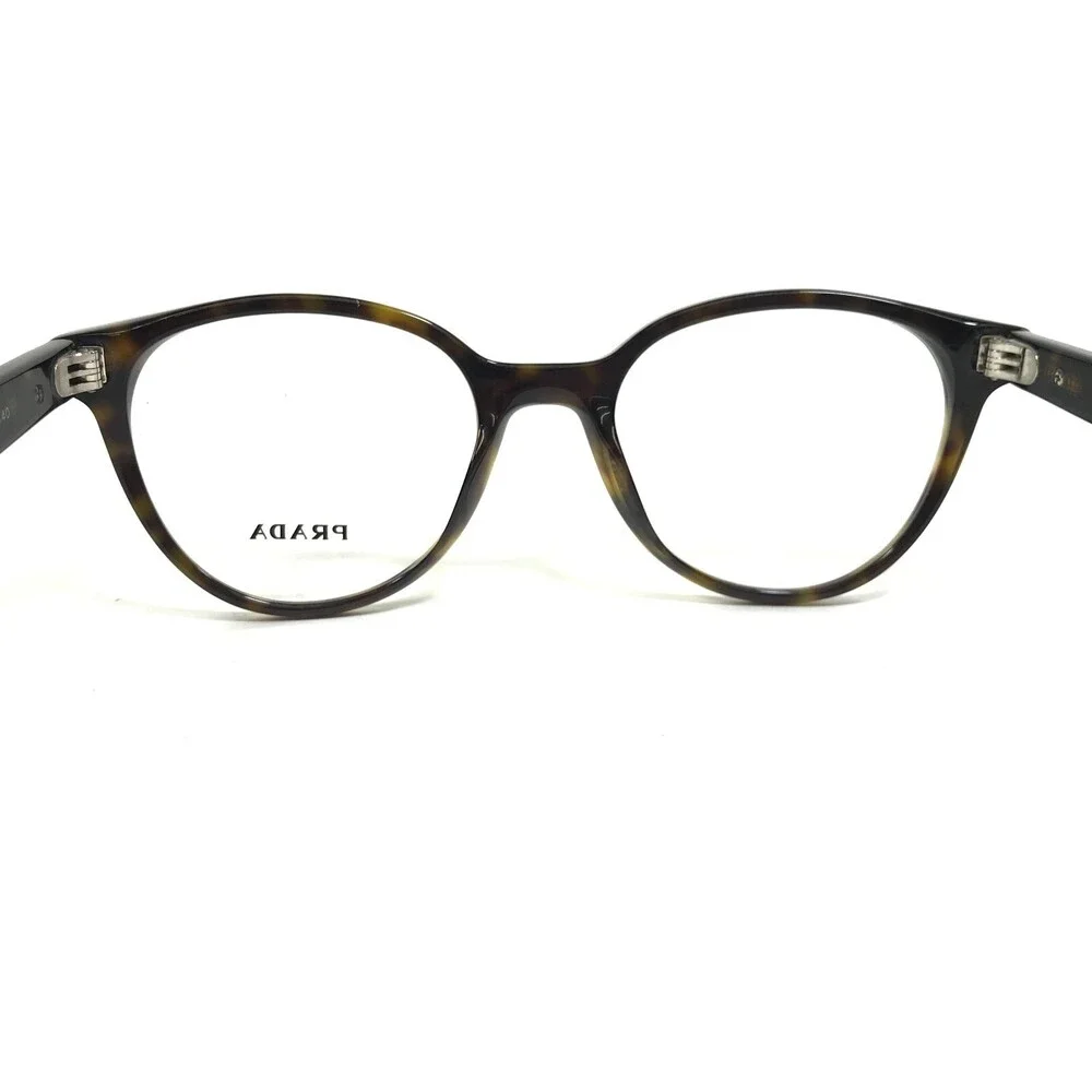 PRADA Eyeglasses Frames VPR 07T 2AU-1O1 Brown Tortoise Round Full Rim 50-19-140